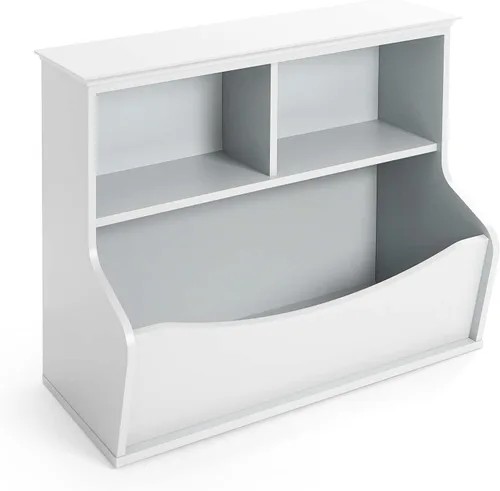 Vista 3 de CAPHAUS Organizador de almacenamiento de juguetes para niños, cubo de almacenamiento abierto, gabinete multifuncional de almacenamiento de libros