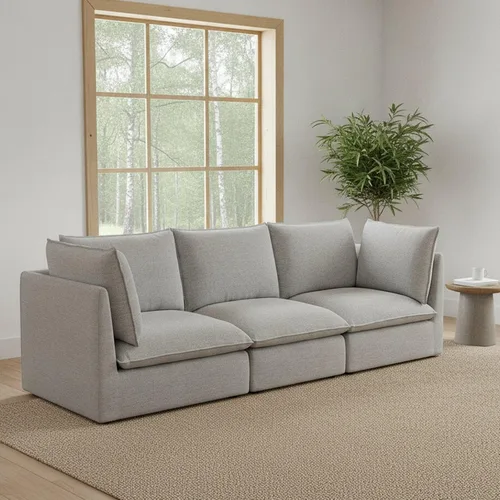 Vista 21 de Sofás modulares de 69.2 pulgadas para sala de estar, respaldo alto impermeable, sofá modular con relleno de plumón, sofá biplaza convertible
