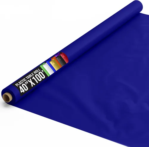 Vista 100 de Exquisito rollo de mantel de mesa de plástico aqua de Party Solids 4 piezas 40" X 300' Rollo de mantel de mesa de plástico - Rollos de mantel