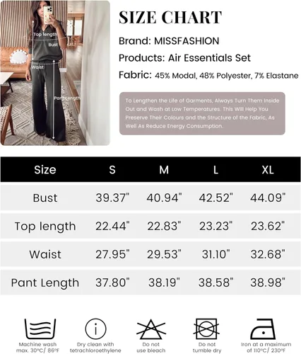 Vista 3 de Air Essentials - Conjunto de 2 piezas para mujer, sudadera con media cremallera, pantalón de pierna ancha, conjunto de ropa de descanso