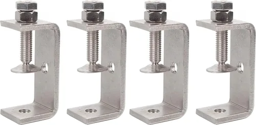 Vista 7 de Abrazadera C de acero inoxidable 304 de 2.559 in resistente abrazadera C para carpintería edificio de tigre, abrazadera ajustable de apertura