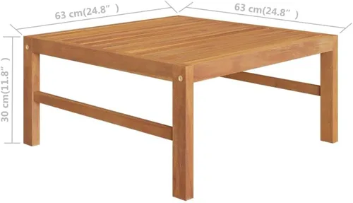 Vista 8 de 4-Piece Patio Lounge Set with Gray Cushions Solid Teak Wood Outdoor Furniture for Garden Balcony Porch Apartment Small Space