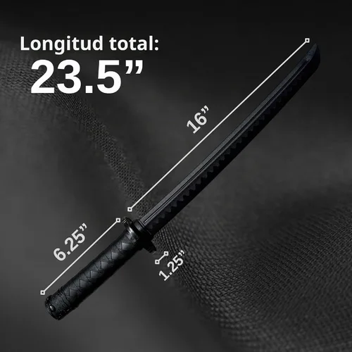 Vista 2 de E-BOGU Espada negra Katana de práctica de polipropileno (Hamon S-23.5")