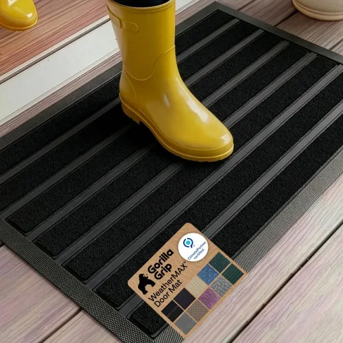 Vista 50 de Gorilla Grip - Tapete WeatherMax todo terreno 100% impermeable, caucho natural, resistente a manchas y decoloración, interior y exterior, fácil