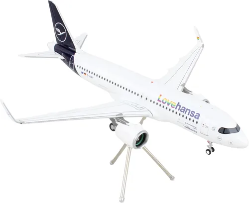 Vista 2 de GeminiJets GJDLH2168 Lufthansa Airbus A320neo 'Lovehansa' D-AINY; Escala 1:400