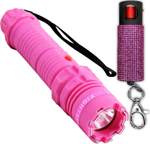 Vista 10 de Fightsense Spray de pimienta y pistola aturdidora 2 en 1 con linterna, kit de defensa personal, recargable, 0.5 onzas líquidas