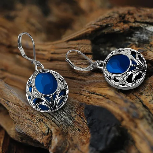 Vista 3 de Handmade Women's Earrings,Recycled Vintage Mason Jar and Vintage lace lever hollowed out rear earrings,earrings for women,jewelry boxes for