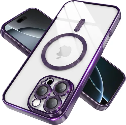 Vista 20 de IAIYOXI Funda magnética transparente para iPhone 7 con protección completa de lente de cámara, compatible con MagSafe, funda de teléfono de TPU