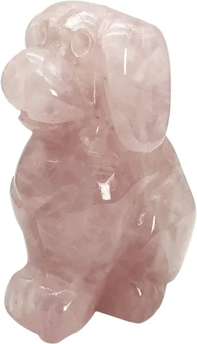 Vista 5 de Fekuar Estatua de perro sentado de aventurina verde, escultura de animales de cristal curativo tallada a mano, piedras de bolsillo, decoración
