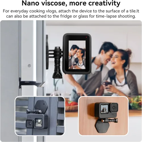 Vista 4 de TELESIN Soporte magnético en el pecho con correa para el cuello + soporte para teléfono + trípode magnético base de liberación rápida para GoPro Max