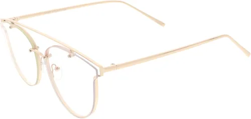 Vista 3 de zeroUV - Gafas modernas de 2.283 in de lente plana redonda transparente con montura de cuerno