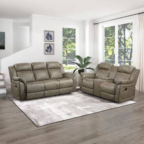 Vista 13 de Lexicon Juego de 2 piezas para sala de estar reclinable, asientos de cine en casa, sofás tapizados de microfibra pulida manual, sofá de caravana