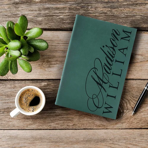 Vista 5 de Personal Leather Journal Notebooks 12 Design, 9 Color - Black Journal for Women, Men - Custom Notebook to Write in - Diary for Girls, Women