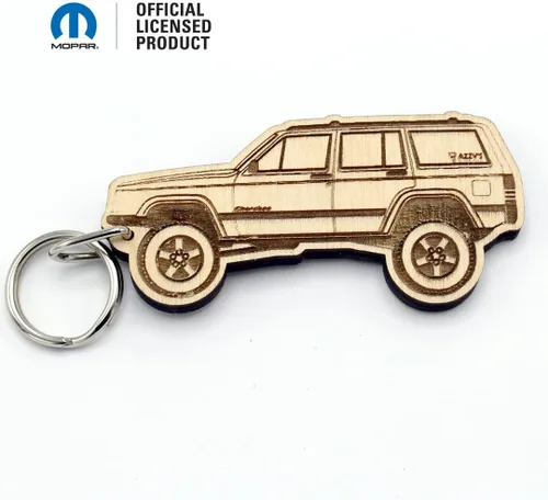 Vista 2 de Jeep® Llavero de madera Cherokee XJ - Fabricado en los Estados Unidos