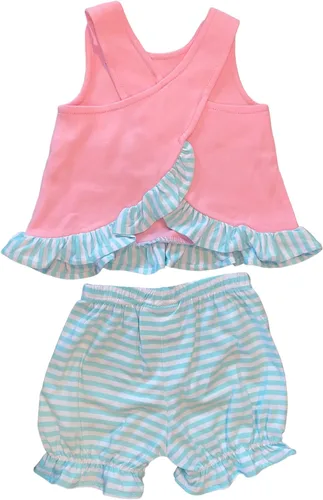 Vista 2 de Conjunto de bombachos para helados para bebé, comodidad de lujo, 100% algodón, calidad boutique, traje de verano para niñas