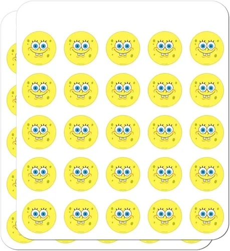 Vista 12 de Bob Esponja Cara Sonriente Planificador Calendario Scrapbooking Artesanía Pegatinas