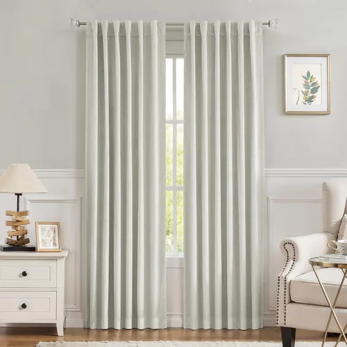 Vista 9 de Paneles de cortinas opacas de terciopelo gris oscuro para ventana, reducción de ruido, 90% de oscurecimiento de la habitación, bolsillo para barra