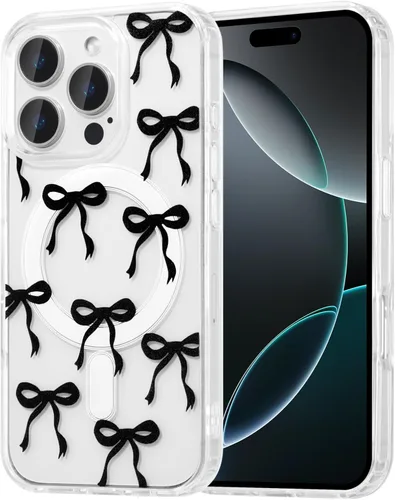 Vista 19 de UEEBAI - Funda magnética para iPhone 11, diseño de lazo, compatible con MagSafe, funda transparente delgada inalámbrica, antiamarilleo, a prueba