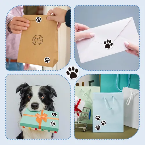 Vista 14 de 500 calcomanías coloridas con estampado de patas, calcomanías autoadhesivas de pata de perro de 1 pulgada 6 Colors for Kids Crafts, Student