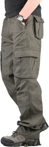 Vista 2 de Lilychan Pantalones cargo ligeros para hombre, pantalones de senderismo, pantalones de trabajo de combate militar, pantalones casuales con 6