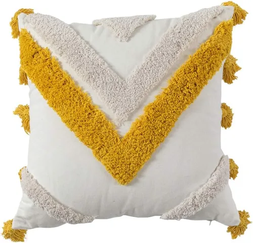 Vista 8 de vctops Fundas de almohada con bordado geométrico de 18 x 18 pulgadas, lona de algodón tejida con borlas, decoración del hogar
