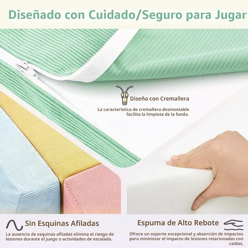 Vista 5 de JUGUETES DE ESCALADA PARA NIÑOS PEQUEÑOS, Juguetes de Escalada para Niños Pequeños en Interiores, Juego de 5 Piezas de Bloques de Escalada de Espuma
