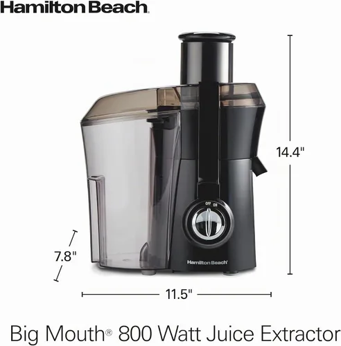 Vista 3 de Hamilton Beach Máquina centrífuga del Juicer con boca grande 3" canal de Negro