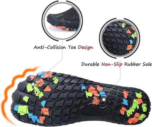 Vista 4 de MAYZERO Zapatos de agua para hombres y mujeres, zapatos de surf, playa, piscina, zapatos de punta ancha, senderismo, zapatos de agua, zapatillas