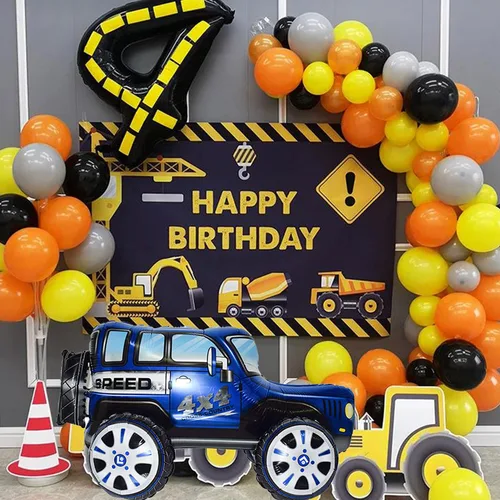 Vista 5 de Firot 2 Vehículos de 25.5 pulgadas, globo grande de aluminio 4D para automóvil, de carreras todoterreno, globo de juguete para niños, regalos