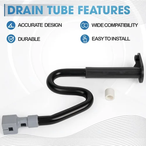 Vista 4 de W10619951 Tubo de drenaje para refrigerador compatible con Whirlpool, May-tag, Kenmore – Reemplaza: 2887289 W10210987 W10210988 W10309238 W10344401