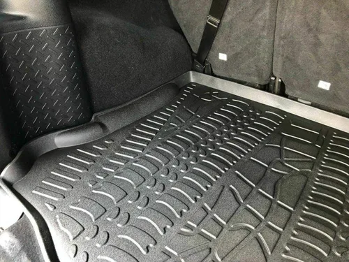 Vista 5 de Forro de carga - Tapete de maletero para Jeep Wrangler 2007-2018 – Tapetes de maletero resistentes a la intemperie para automóviles con borde
