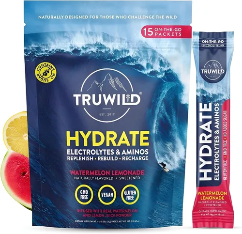 Vista 11 de TruWild Polvo de hidratación natural con cero azúcar, electrolitos veganos + aminoácidos, bebida de recuperación para uso diario, suplemento