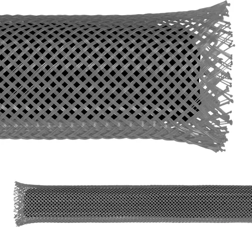Vista 9 de Electriduct - Funda flexible de malla de cable trenzada expandible de PET negro de 1/8" - 10 pies
