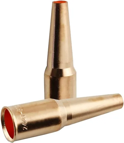 Vista 2 de WeldingCity Paquete de 2 boquillas de gas 24A-37-SS (tope corto) 3/8" para pistola de soldadura MIG Tweco Professional #3/#4 y Lincoln 300-450