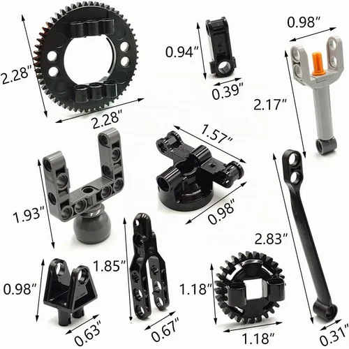 Vista 4 de dspitwod MOC - Conectores de ruedas técnicas, engranaje de bastidor, suspensión de coche, accesorios de ladrillo, juegos de piezas, kits