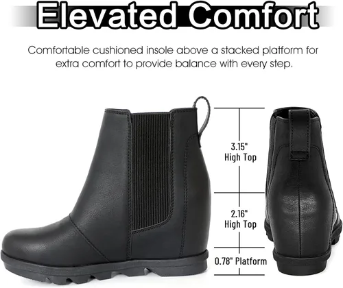 Vista 2 de Athlefit Botas de cuña cómodas para mujer