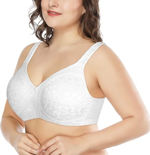 Vista 4 de Deyllo Sujetador minimizador para mujer, cobertura completa, sin varillas, cómodo, sin relleno, talla grande