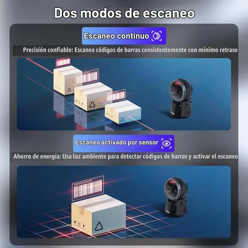 Vista 4 de Tera Escáner de código de barras omnidireccional de escritorio: 2D USB