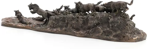 Vista 6 de Veronese Design Estatua de resina de gran migración de 17 pulgadas con acabado de bronce