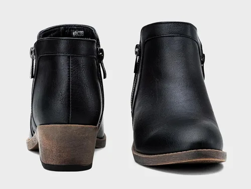 Vista 6 de Jeossy Botas de tobillo clásicas 9618 para mujer, botas de tacón grueso sin cordones para mujer