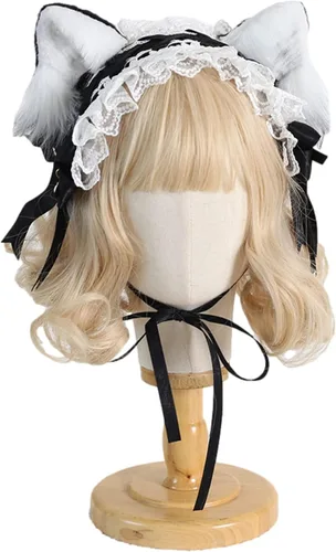 Vista 3 de Sweet Lolita - Diadema para el pelo para mujeres y niñas, de piel sintética, orejas de zorro, pinzas para el pelo, accesorios para la cabeza