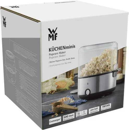 Vista 19 de WMF KITCHENminis - Máquina de palomitas de maíz para hacer palomitas de maíz, compacta, gran capacidad (2.2 litros), fácil operación, tapa