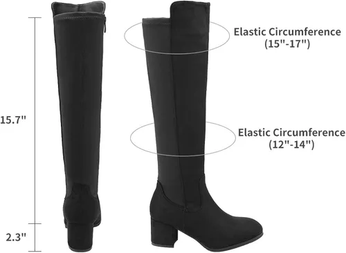 Vista 3 de DREAM PAIRS Botas a la rodilla, de tacón alto, para mujer