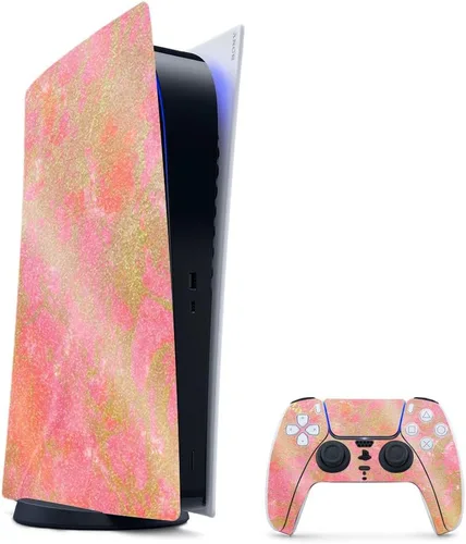 Vista 7 de MightySkins - Skin para juegos con purpurina brillante para PS5 y PlayStation 5, ágata amatista, acabado duradero con purpurina de alto brillo