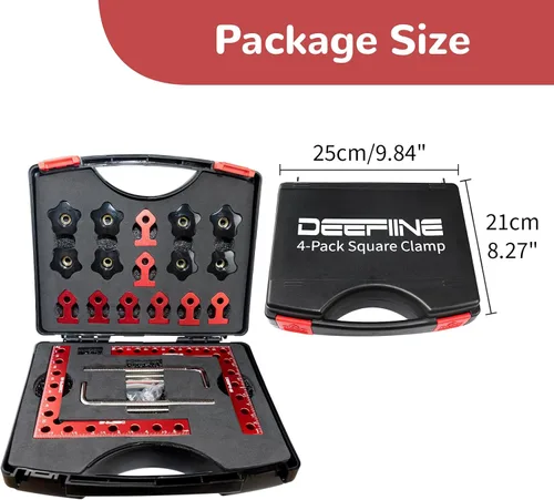 Vista 2 de Abrazaderas de esquina para carpintería, paquete de 4 abrazaderas de ángulo recto de 90 grados 4-Pack 5.5"x5.5" Aluminum 90 Degree Positioning