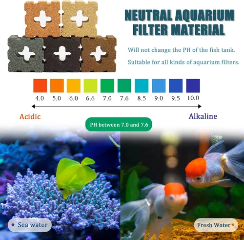 Vista 5 de SHIGATSU Medios de filtro de acuario, bloques de filtro de cerámica para acuario para agua salada y estanque de agua dulce (15 piezas)