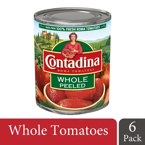 Vista 2 de Contadina Tomates pelados enteros, paquete de 6, lata de 28 onzas, rojo
