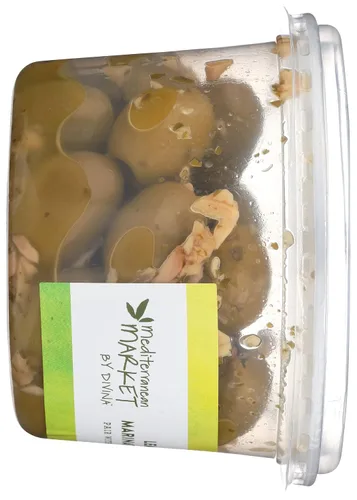Vista 6 de MEDITERRANEAN MARKET BY DIVINA Aceitunas de ajo y limón marinadas sin hueso, 8.1 onzas
