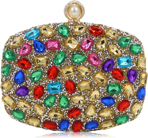 Vista 17 de Milisente Clutch Purses For Women Crystal Clutches Evening Bags Gemstone Clutch Purse For Wedding Formal