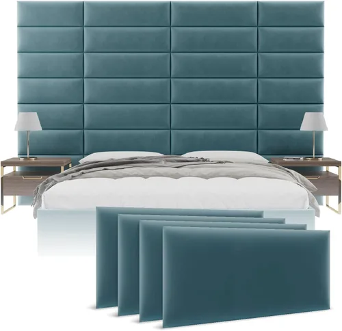 Vista 9 de Vänt - Paneles tapizados de pared, cabeceros de pared tamaño Queen/Full, color beige boucle, juego de 4 paneles